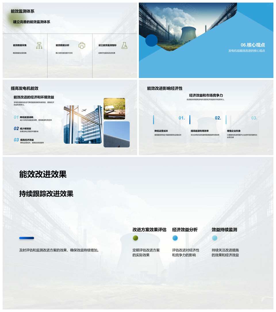 发电机组能效评估与改进方案分析PPT模板