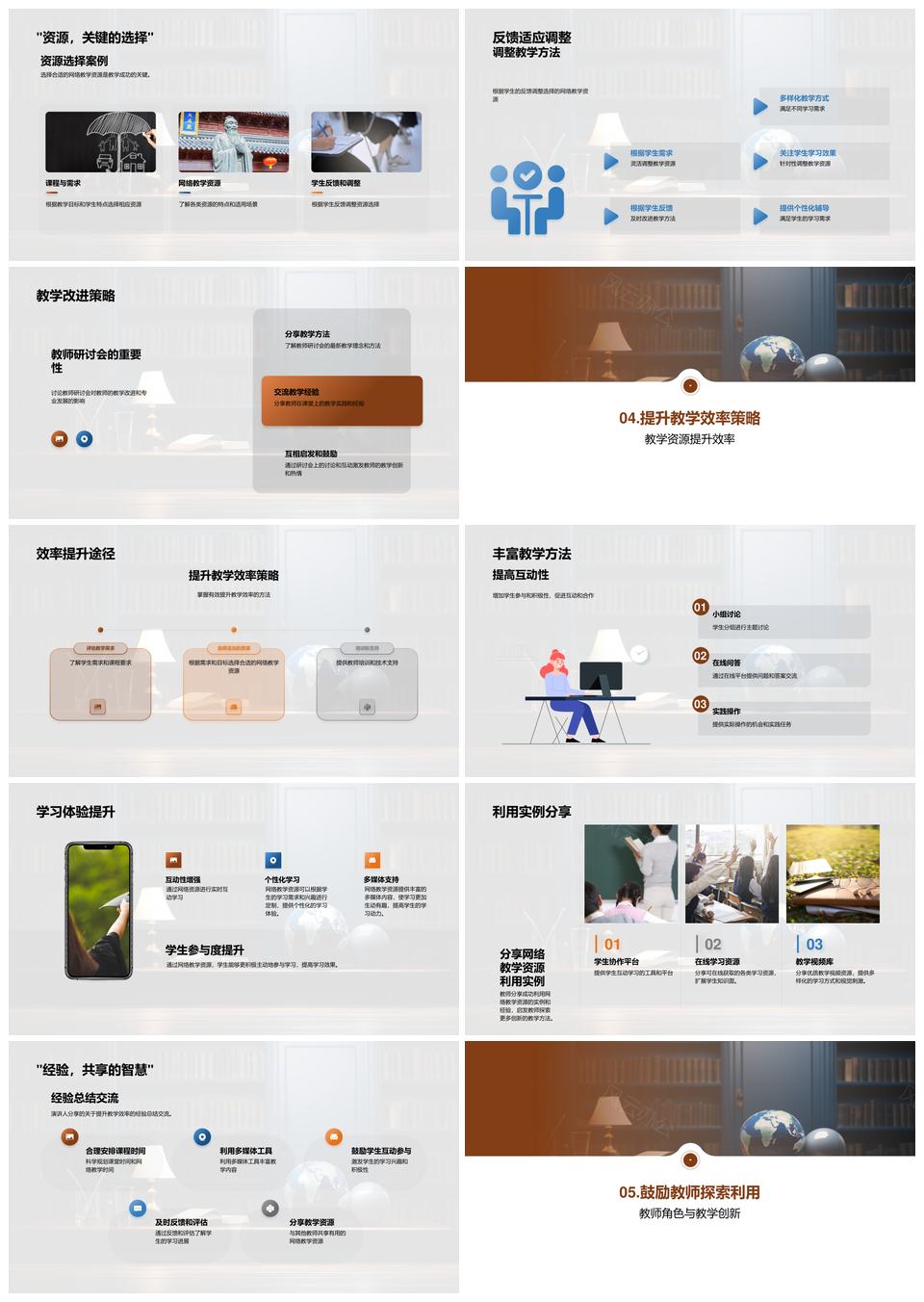 网络教学资源优化创新提升效率体验PPT模板