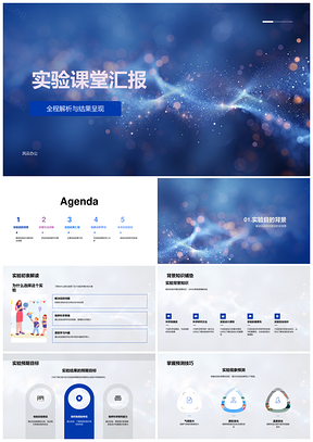实验课堂汇报目的背景步骤结果解读心得PPT模板