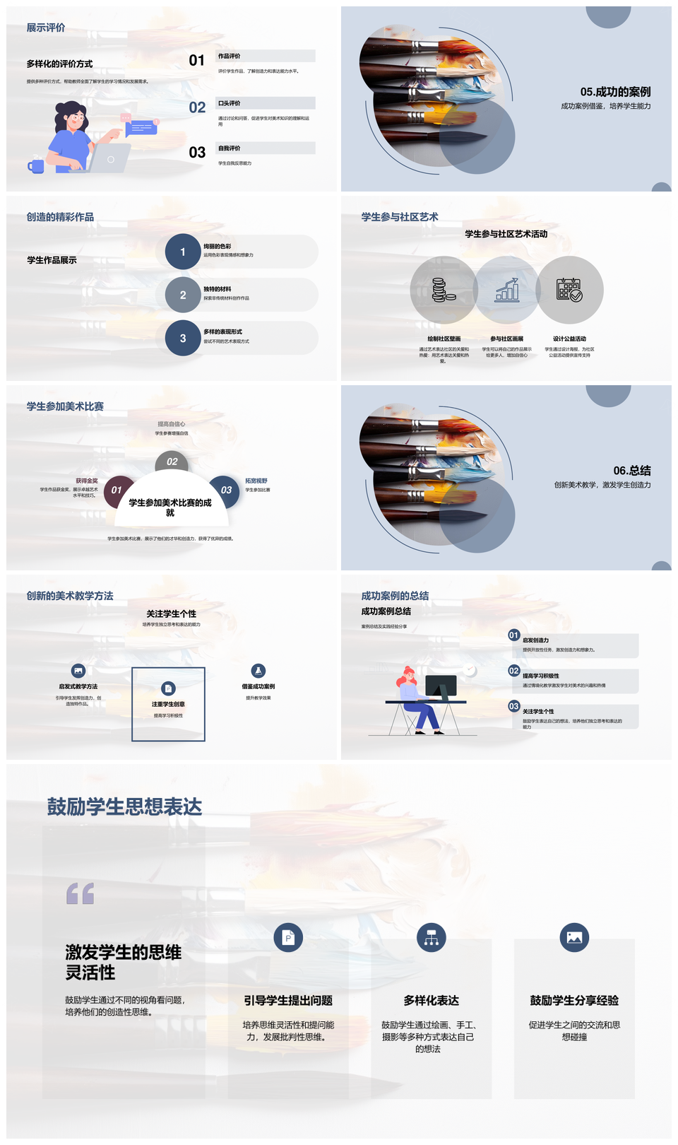 小学美术启发式创意教学案例分享PPT模板