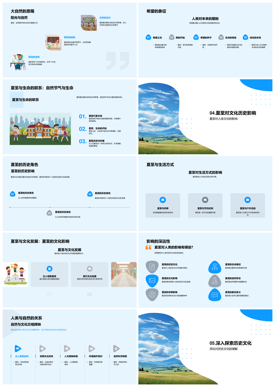 古人夏至天文学农耕智慧历史影响PPT模板