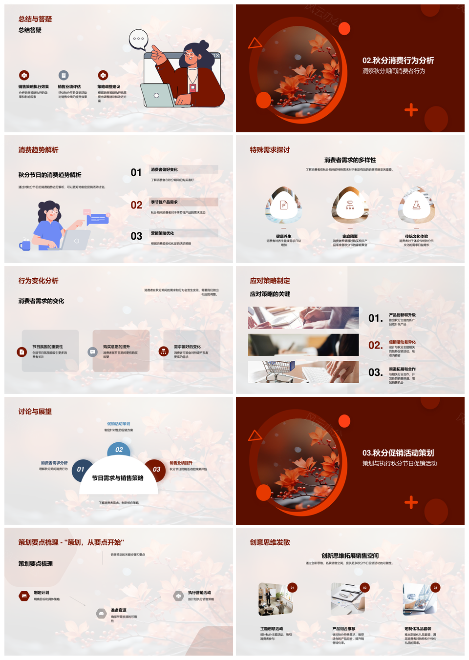 秋分节气促销策略驱动销售业绩增长PPT模板