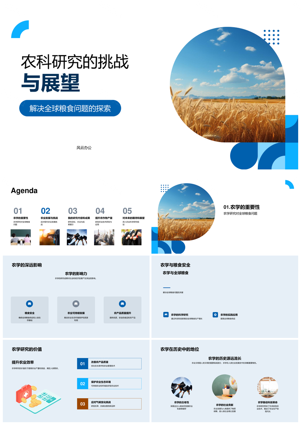 农业科技应对全球粮食挑战增效增产PPT模板