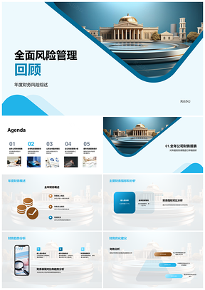 银行年度全面风险管理与财务风险回顾PPT模板