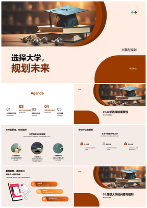 选择大学兴趣评估排名专业就业规划未来PPT模板