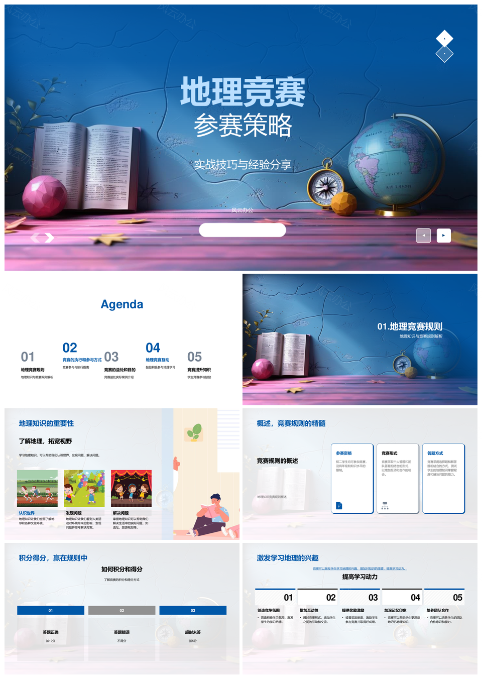 2025地理竞赛规则积分备赛策略团队协作兴趣PPT模板