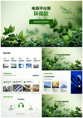 电商平台环保公益晚会筹款助品牌公众参与PPT模板