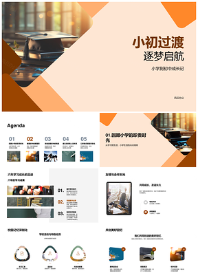 小初成长记学子毕业启航初中新程PPT模板