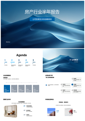 房产行业半年报公司发展战略规划与核心竞争力PPT模板
