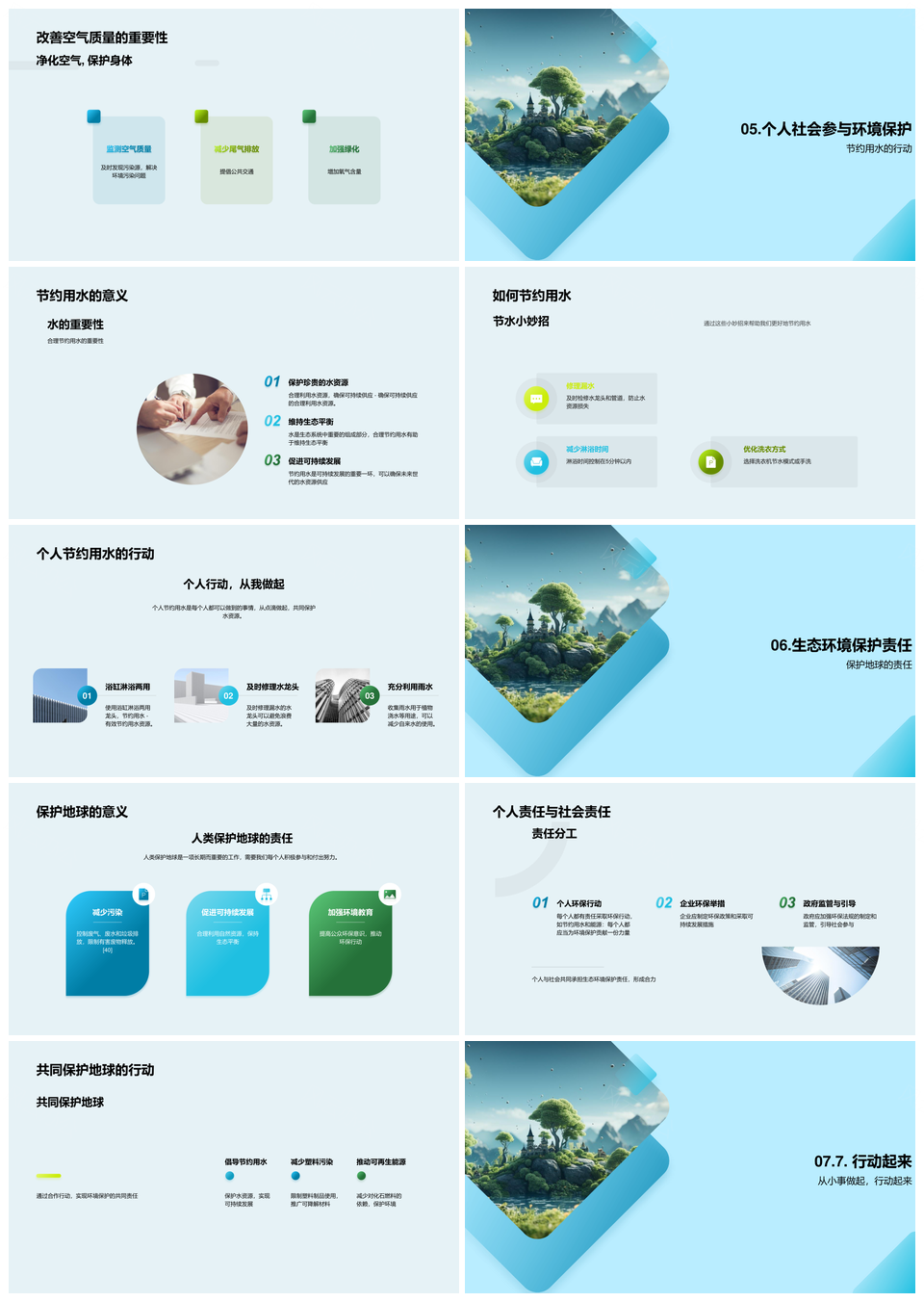 专家学子共护生态平衡遏止气候危机PPT模板