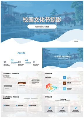 校园文化节艺展讲赛乐奏协作风采PPT模板