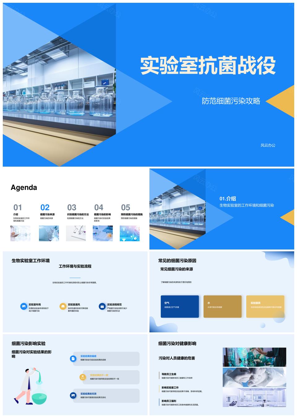 生物实验室细菌污染成因与健康防护PPT模板