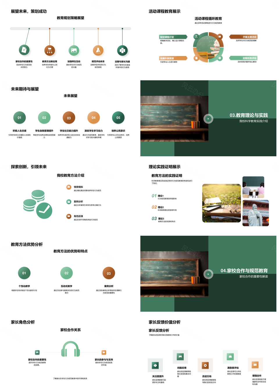 家校科学协作规范初二生行为教育PPT模板