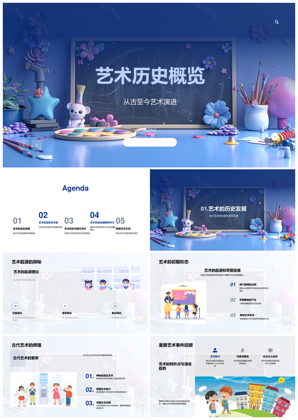 艺术史流派发展现代创作教育解析PPT模板