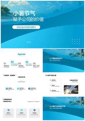 小暑节气传统文化活动增强公司团队凝聚力PPT模板