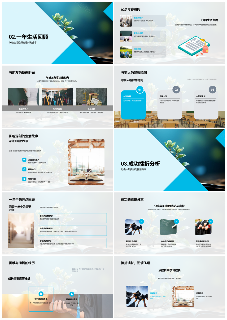 学习挫折成长教育顾问指导历程PPT模板