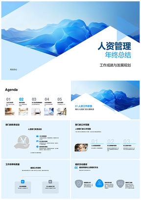2025人资管理年终总结成就培训薪酬挑战趋势满意度PPT模板