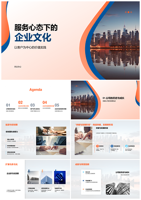 服务心态驱动客户中心企业文化价值实践PPT模板