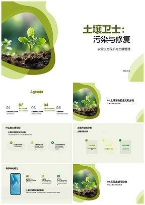 土壤污染修复农药化肥工废生活垃圾生物技术PPT模板