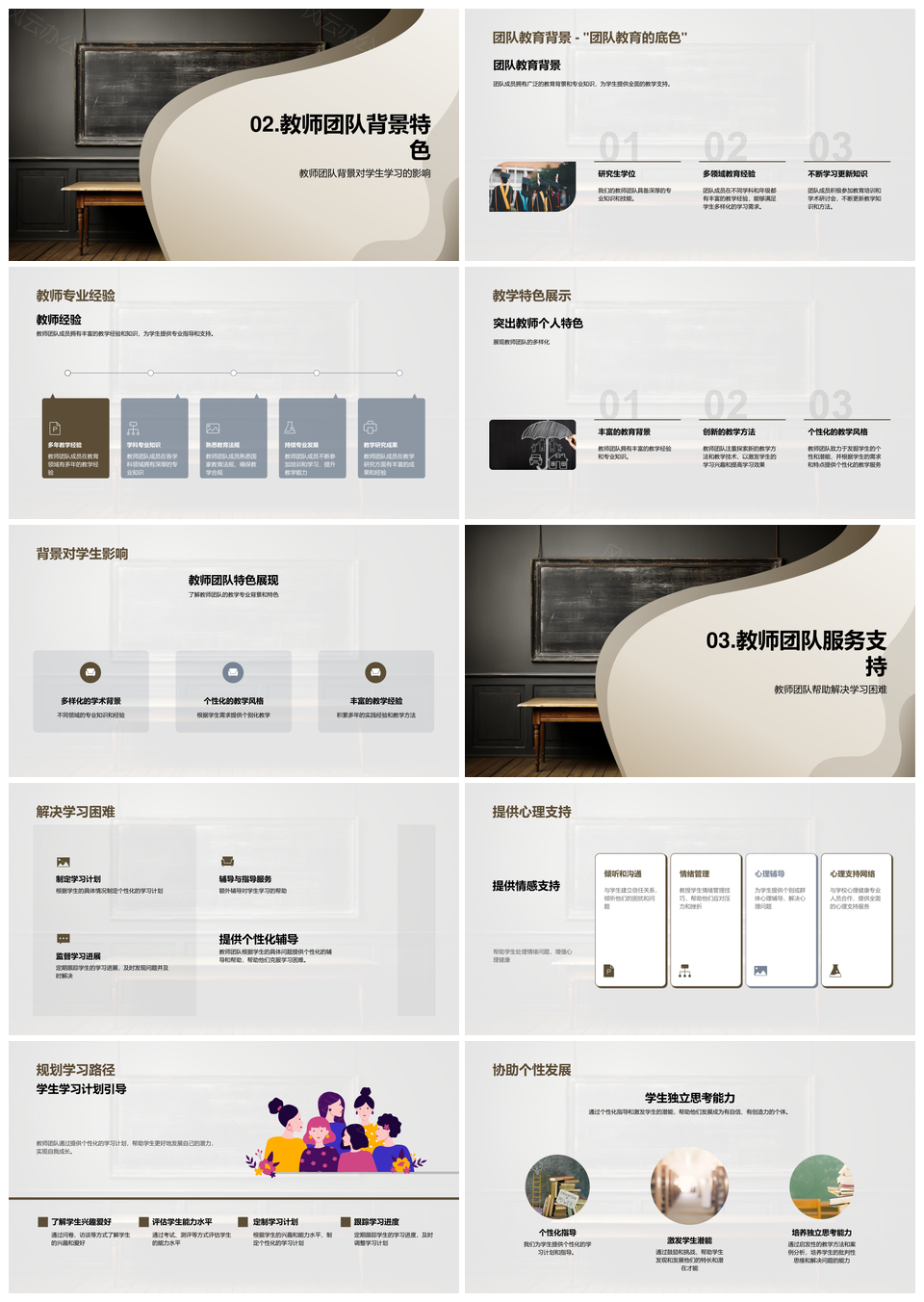 教师团队分工协作教学主管引领教育培训职责PPT模板