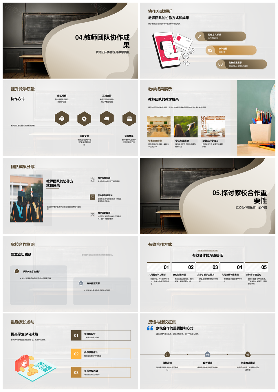 教师团队分工协作教学主管引领教育培训职责PPT模板