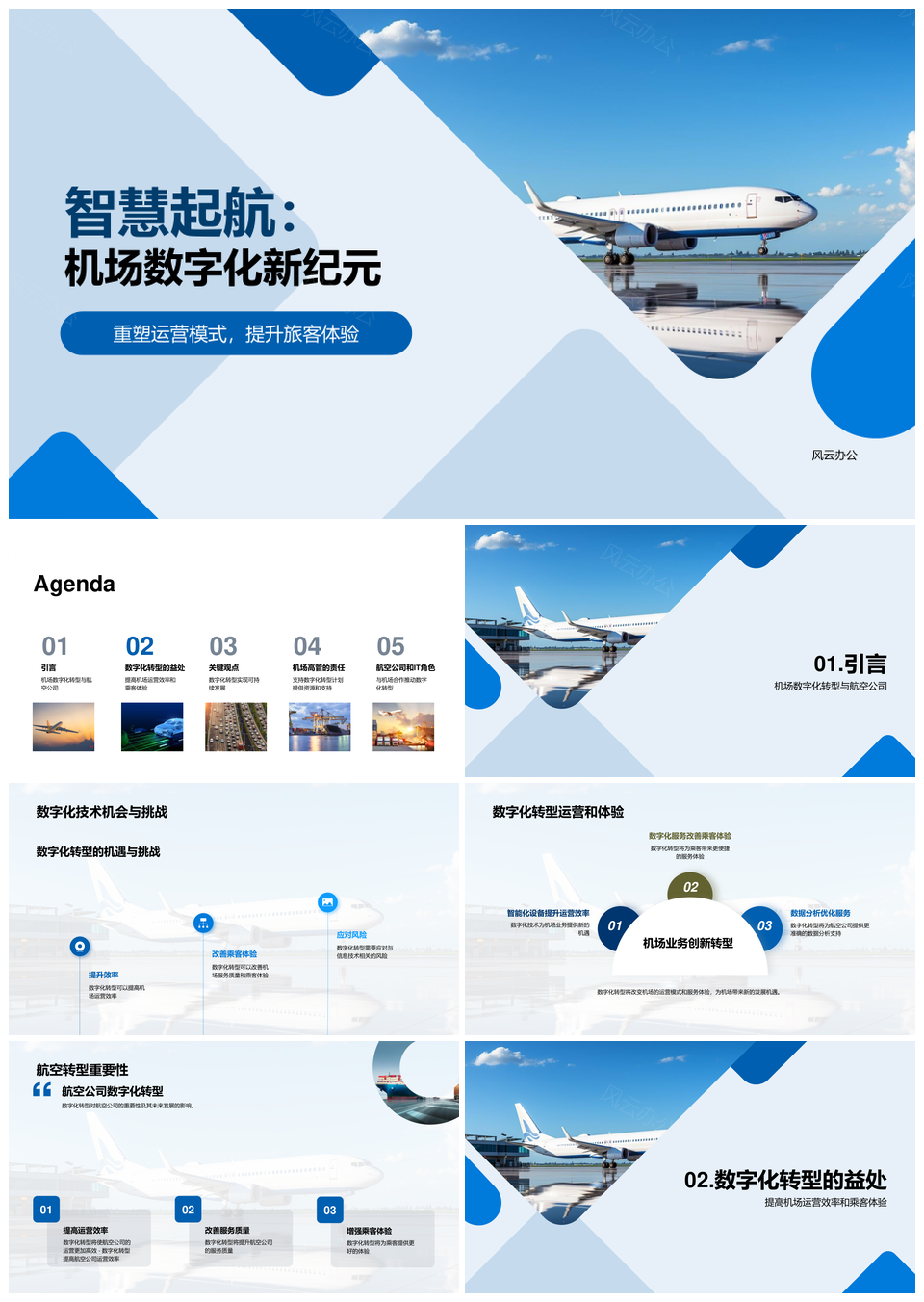 机场数字化转型启航发布会PPT模板