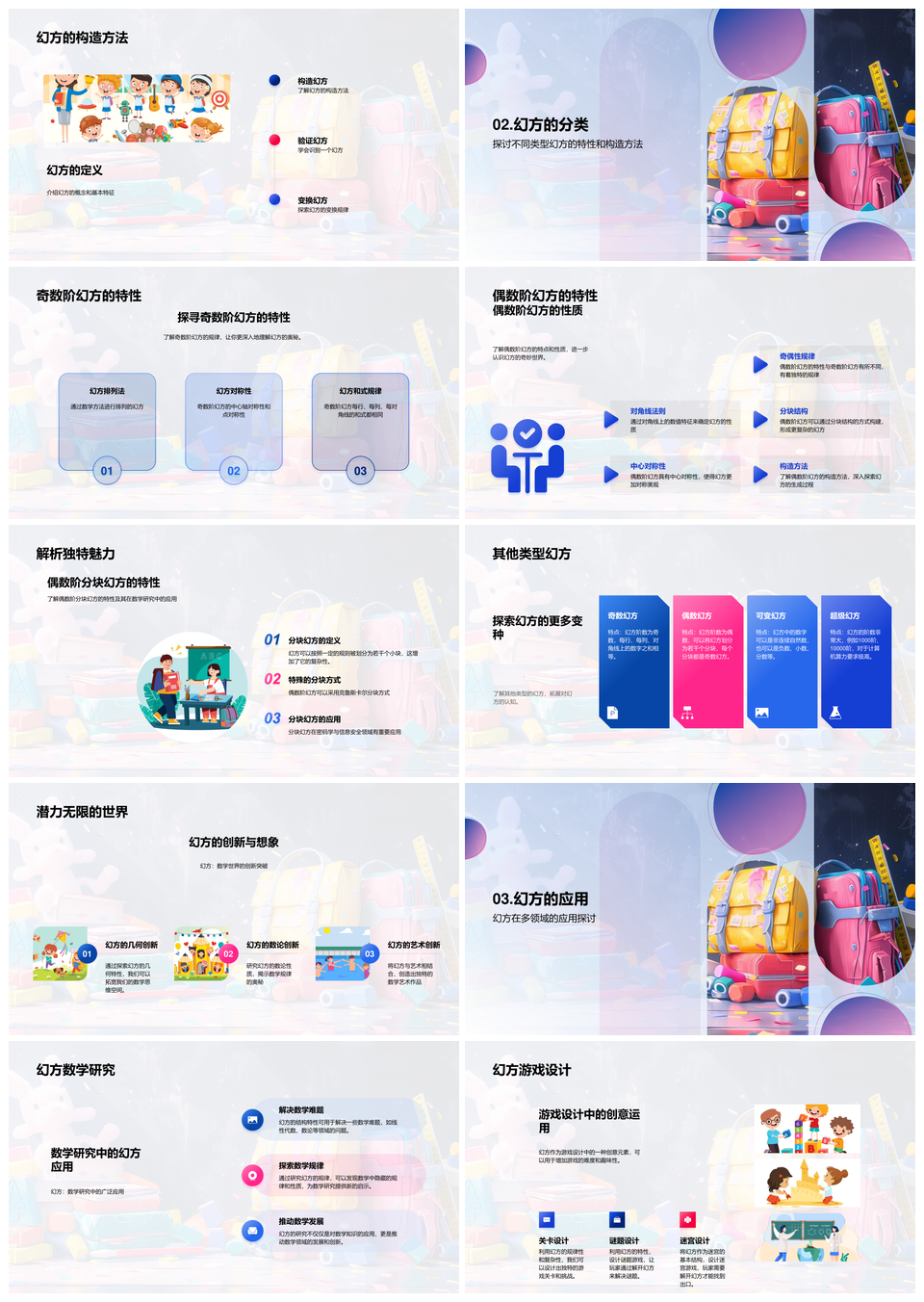 幻方数学特性应用研究及游戏设计解析PPT模板