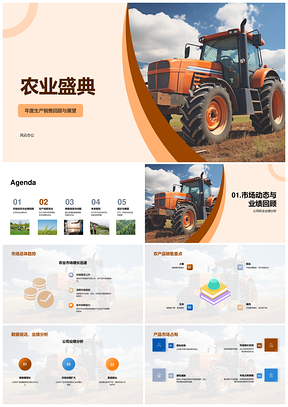 农业盛典新技术新品市场销售麦田年度总结PPT模板