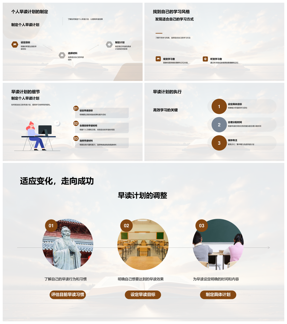 晨读早课提升记忆自控学习效率PPT模板