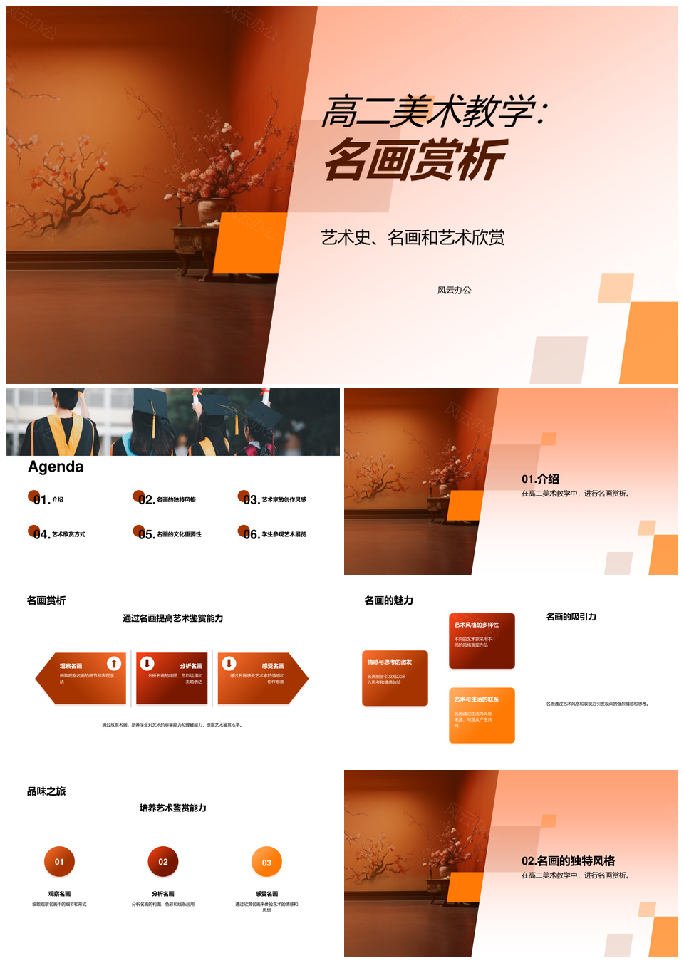 高二美术名画艺术赏析与艺术史教学PPT模板