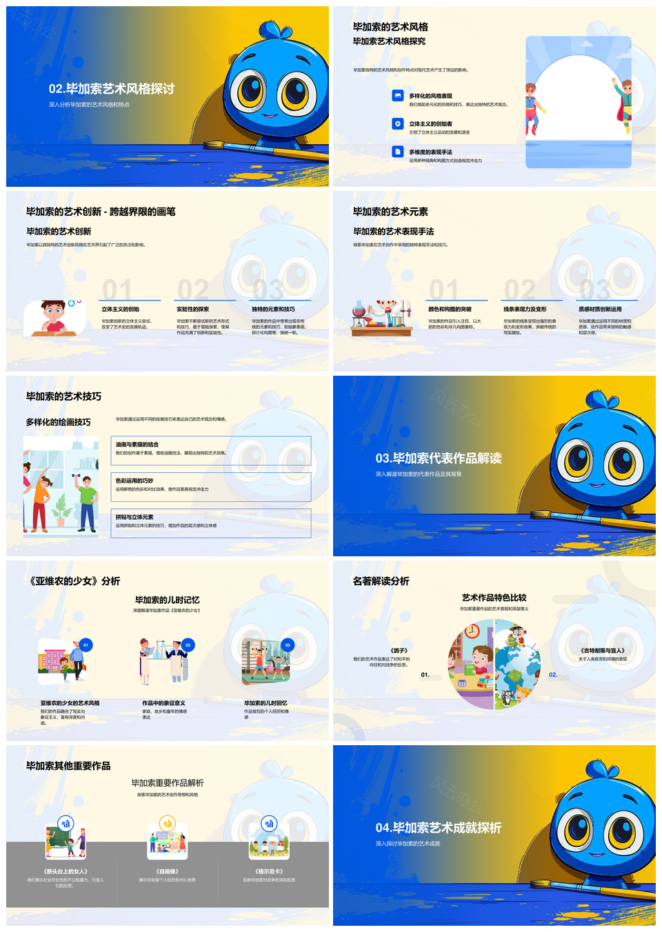 毕加索立体主义艺术成就与创新解析PPT模板