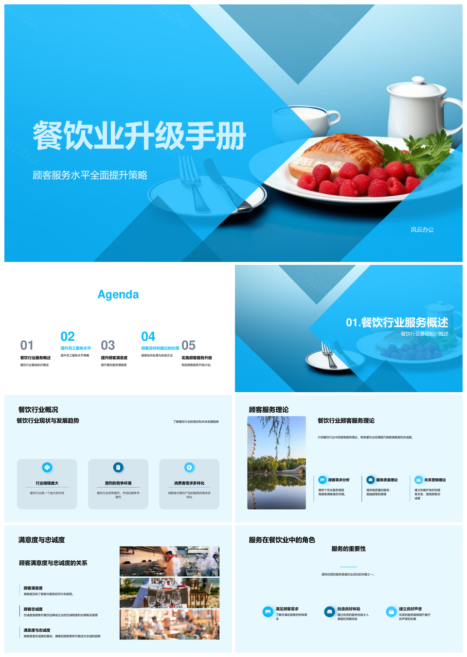 餐饮服务升级策略员工培训优质菜品满意度提升PPT模板