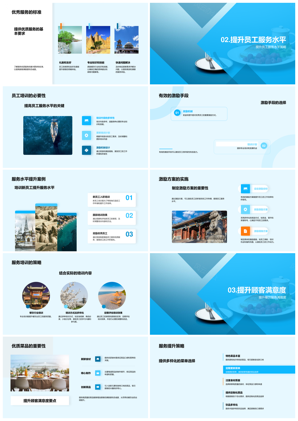 餐饮服务升级策略员工培训优质菜品满意度提升PPT模板