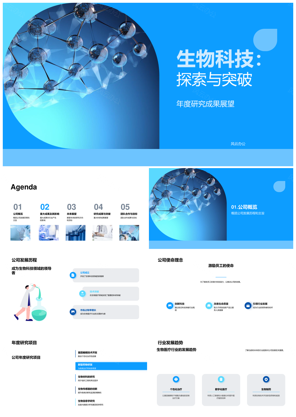 生物科技显微研究推动行业未来发展PPT模板