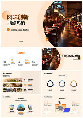 风味创新新品线上线下促销热销PPT模板