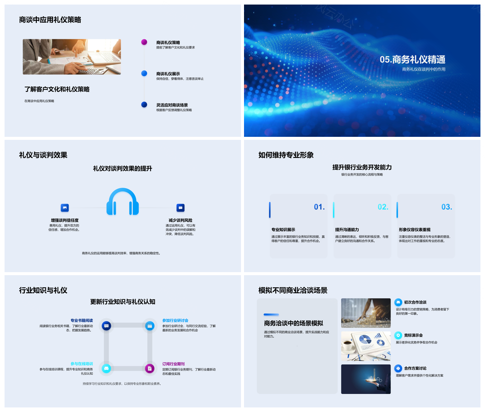 银行业务拓展策略与商务谈判礼仪培训PPT模板