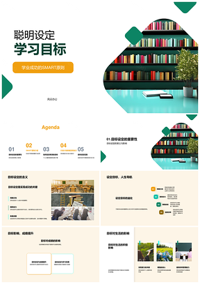 聪明设定SMART目标提升成绩与生活PPT模板