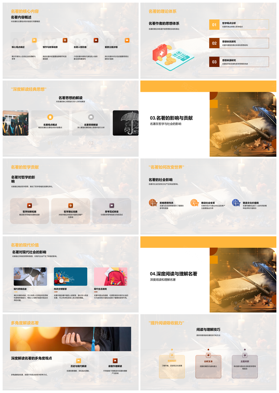古代卷轴哲学名著思想体系探源PPT模板
