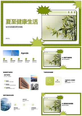 夏至饮食运动养生调理与禁忌PPT模板