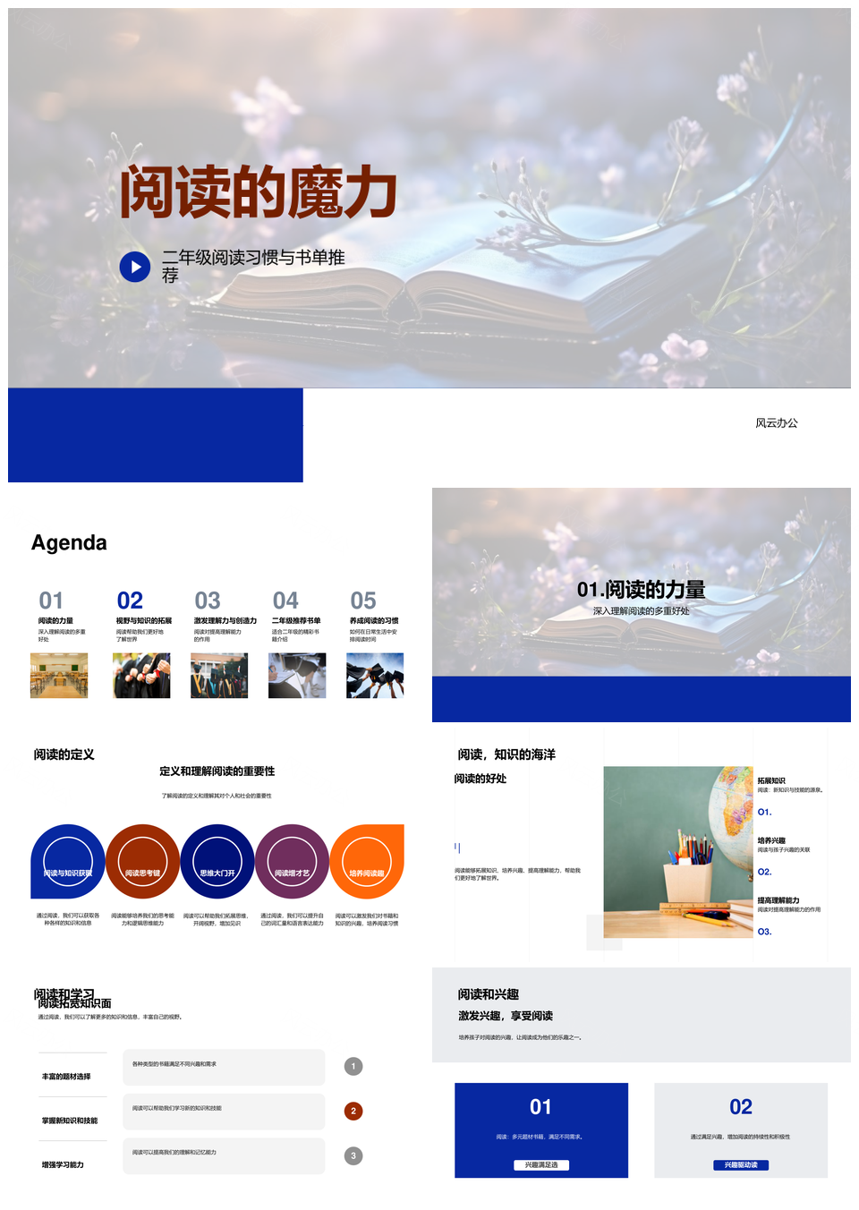 二年级阅读习惯培养想象力书单推荐PPT模板