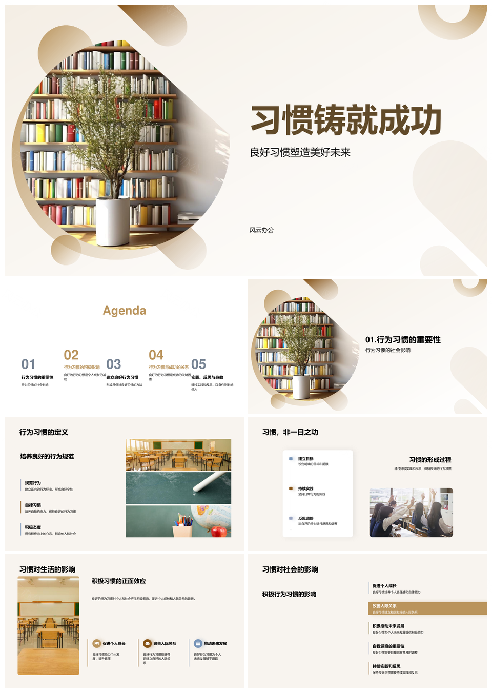 良好习惯铸就成长未来与人际社会PPT模板