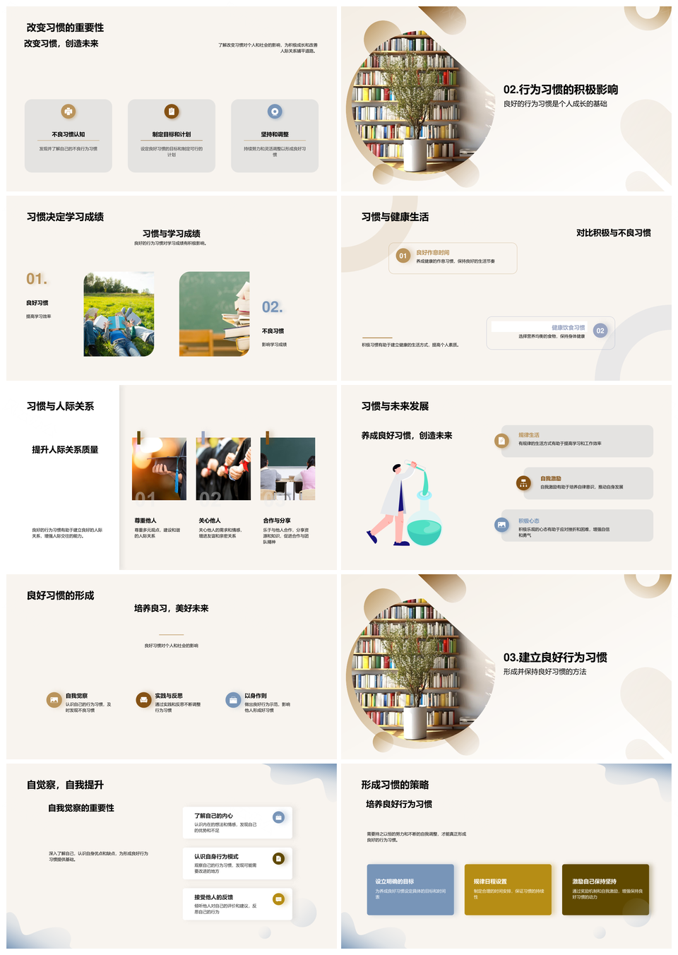 良好习惯铸就成长未来与人际社会PPT模板