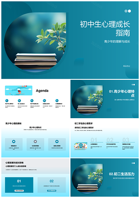 初中生心理成长压力调节与自我认同PPT模板