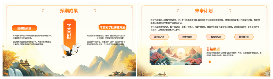 文学专业国潮风毕业论文开题答辩报告PPT模板