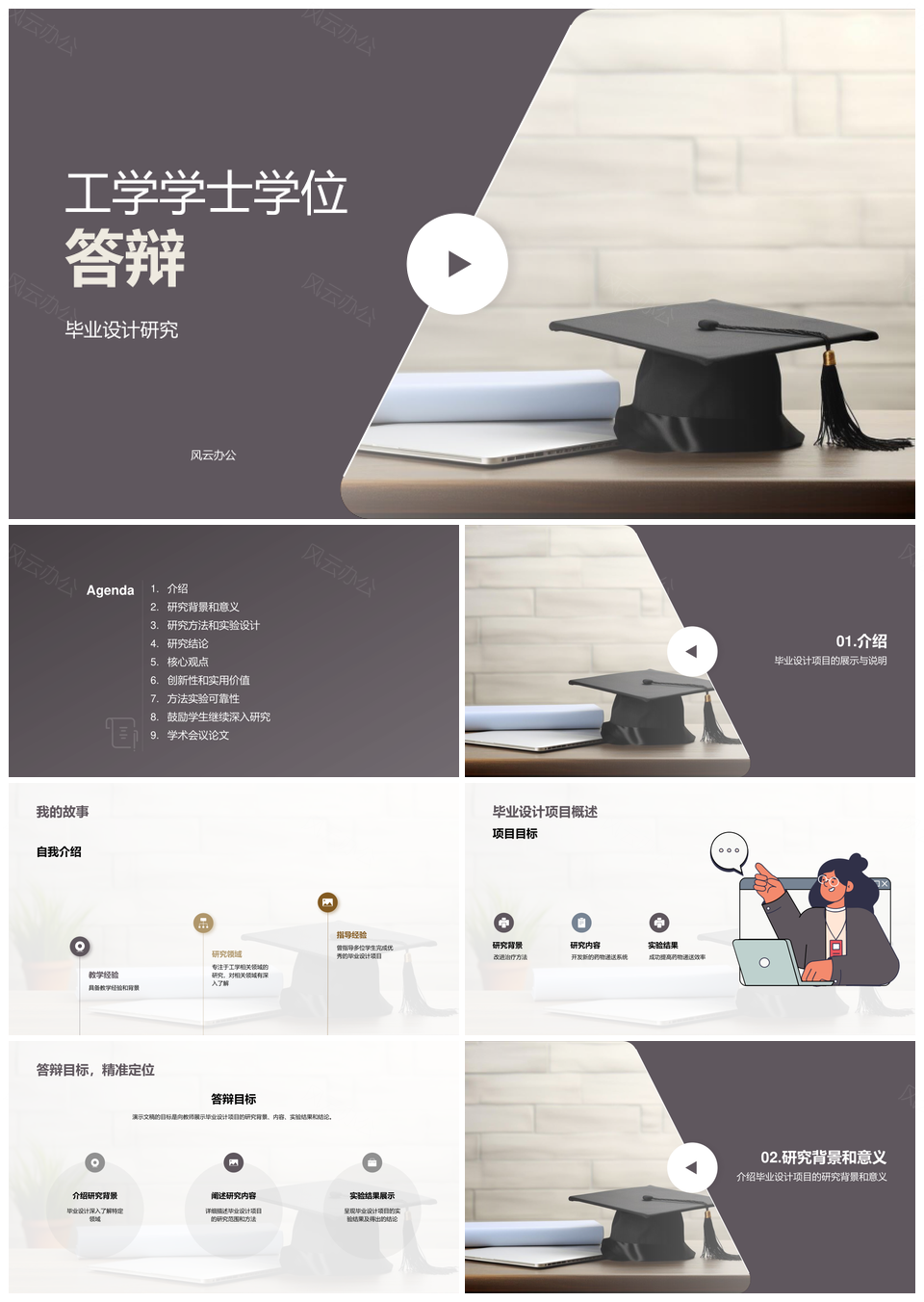 工学学士学位毕业设计研究答辩PPT模板