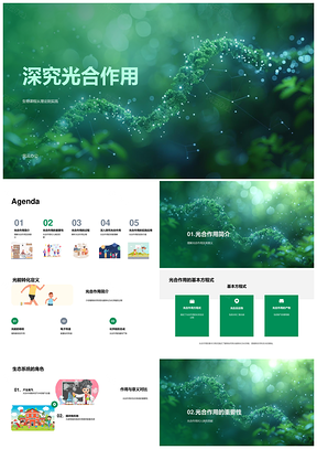 生物课程光合作用化学生态氧能循环机制PPT模板