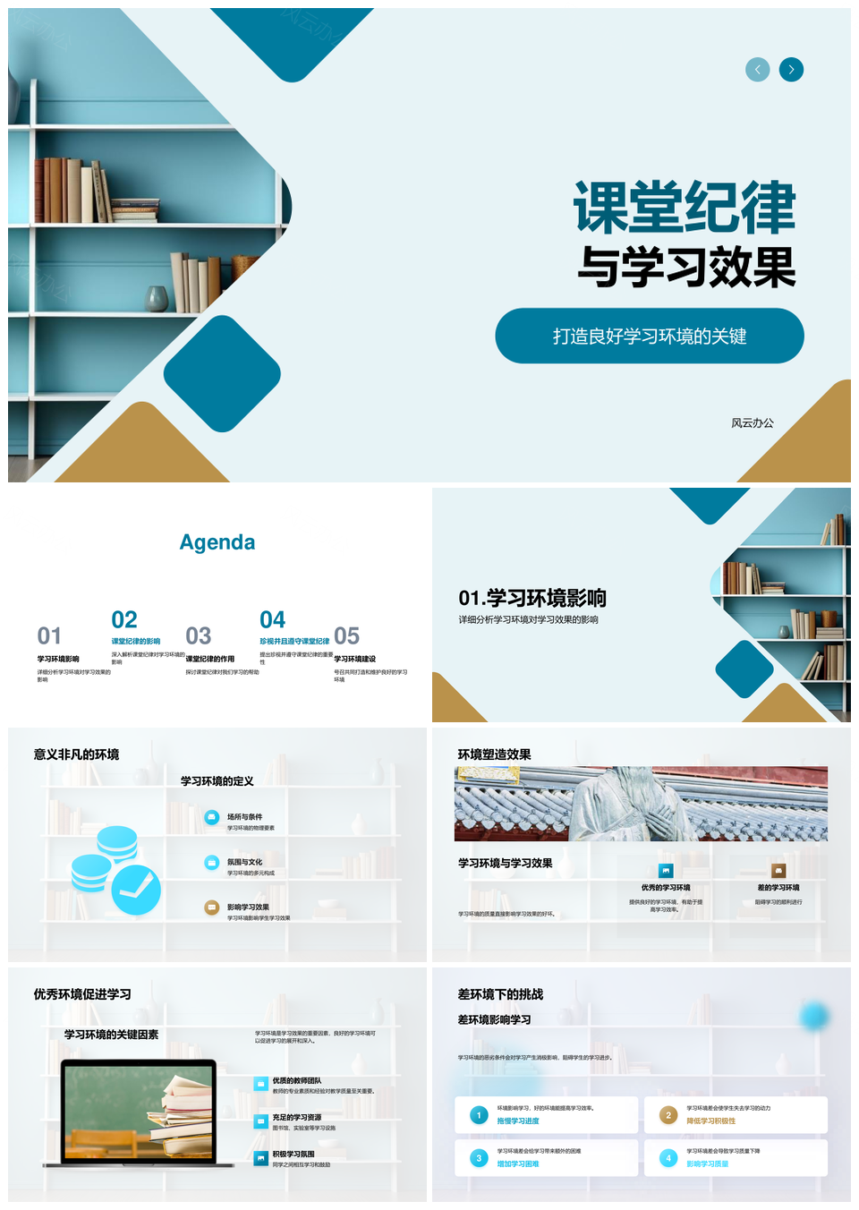 课堂纪律学习环境影响学习效果PPT模板