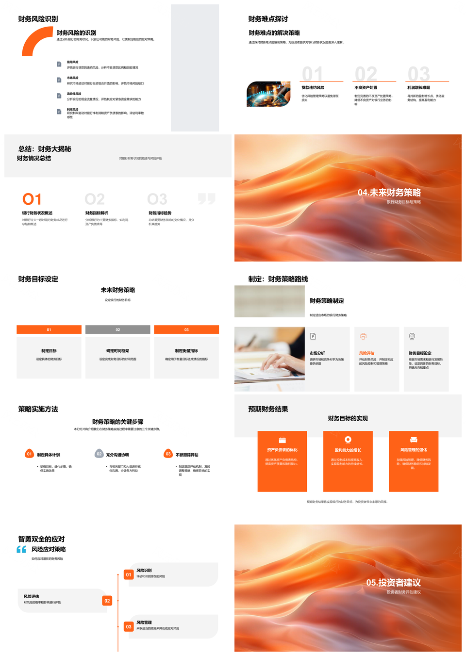 银行财务策略投资决策与风险分析PPT模板