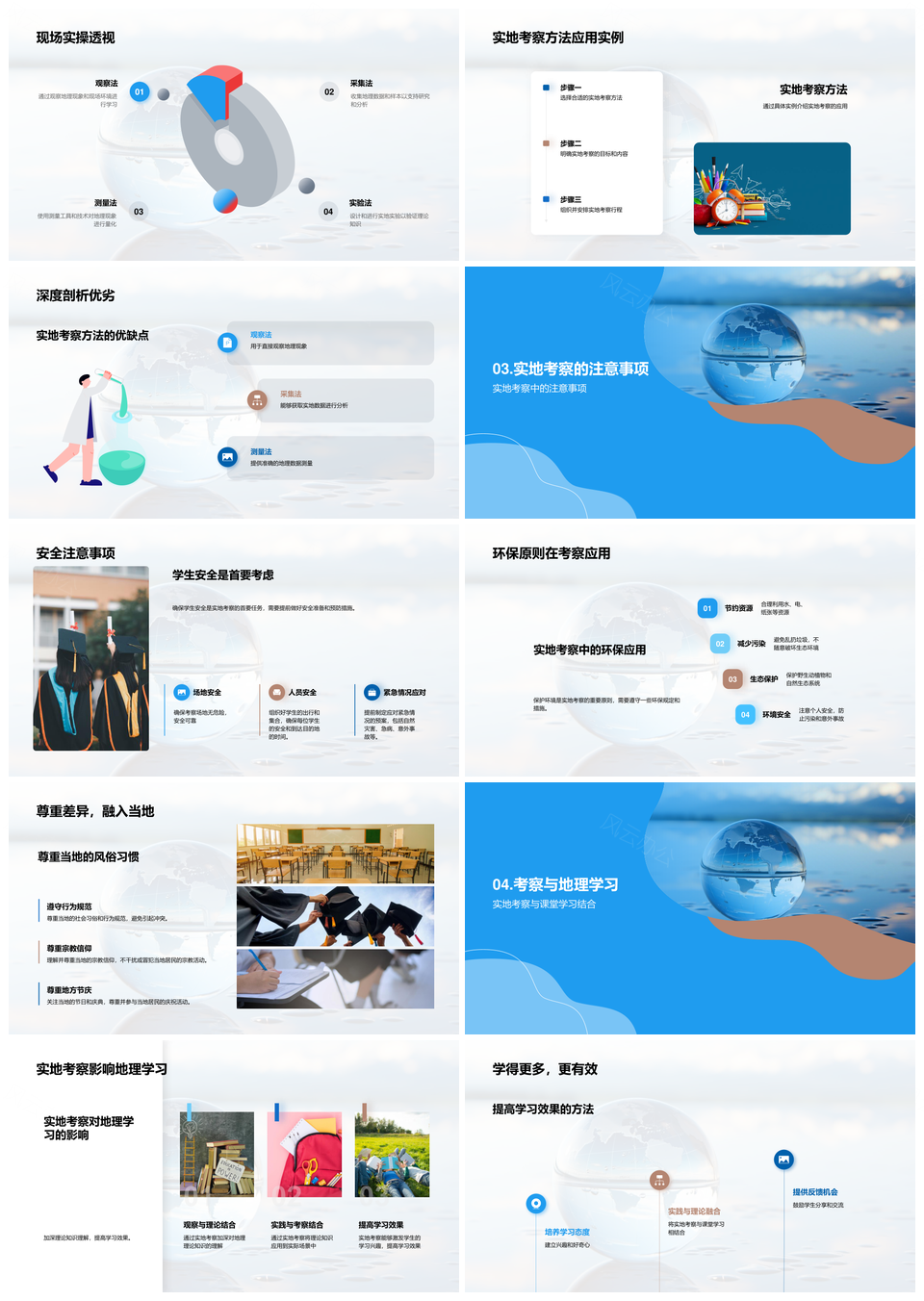 大学地理实验室实地考察安全环保教学方法PPT模板