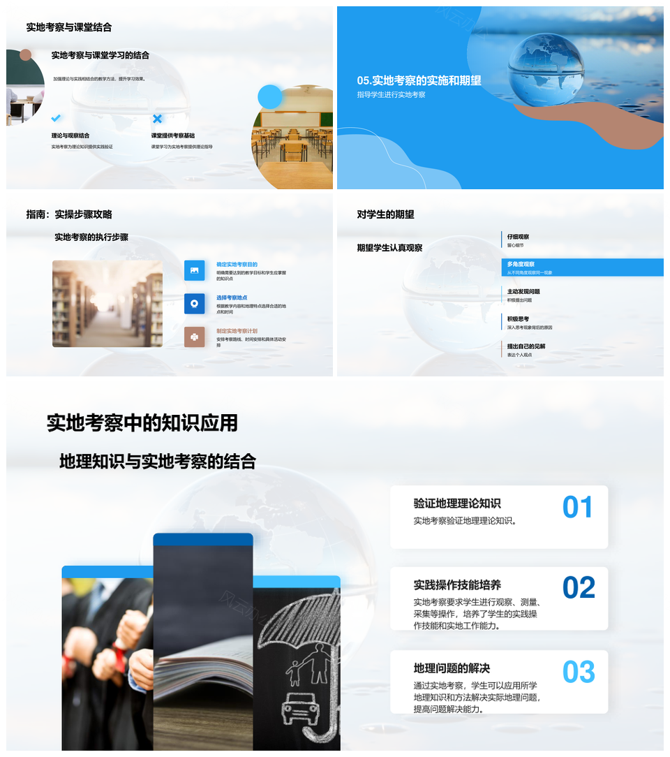 大学地理实验室实地考察安全环保教学方法PPT模板